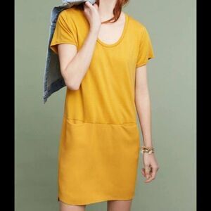 Anthropologie Dolan Yellow Tee Shift Dress Size PXS